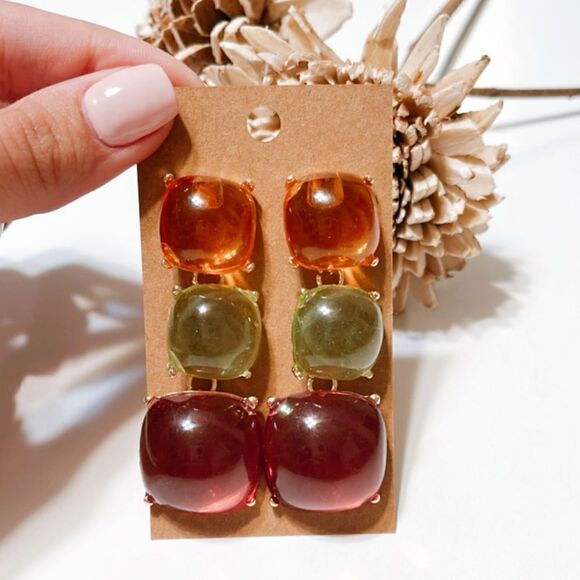 Crystal  drop earrings  M245 - Picture 6 of 6
